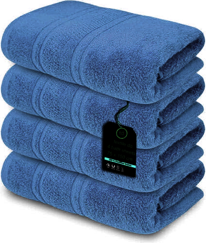 4 x Large Jumbo Budget Bath Sheet Towels 100% Egyptian Cotton Bath Sheets Big Towels 75 x 150 cm Towelsworld